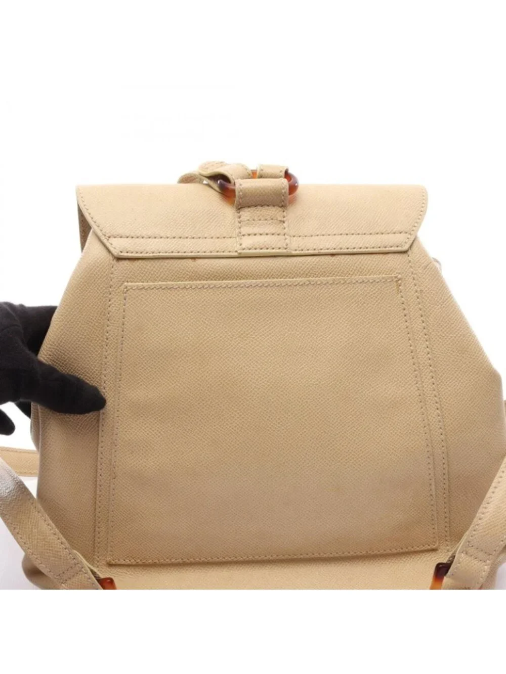 Chanel Backpack CC Logo Light Beige Caviar Leather